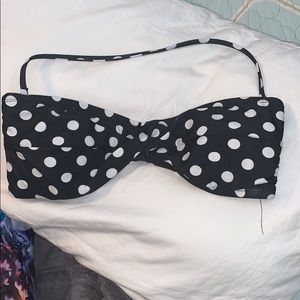 Large swim top black & white polka dots